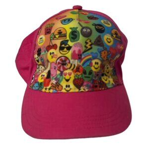 Shopkins Emoji Hat Cap Vtg Snapback Strapback Pink emojination